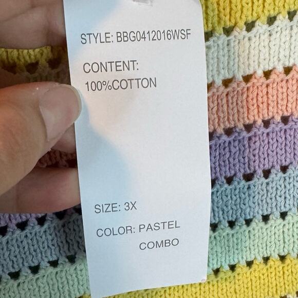 Design History Pastel Combo Striped Sleeveless Sweater Size 3X - Picture 6 of 7